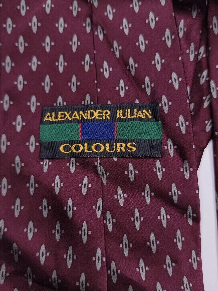 Corbata formal Alexander Julian Colores para hombre 57"Lx3,75"W púrpura/gris Foto 3 de 4