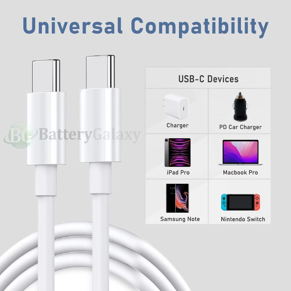 5X USB C to USB C Cable 3A Fast Charger for Samsung Galaxy S21/S21+/S21 Ultra - Image 4 of 4
