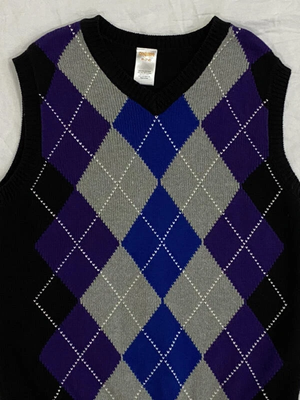 Gymboree Joyful Holiday Boys Argyle Sweater Vest Size 7/8 Worn 1X - Изображение 2 из 4