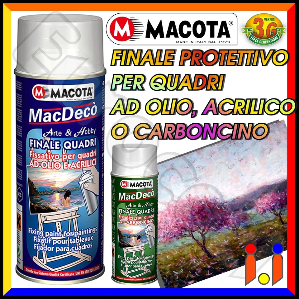 MACOTA Vernice Spray Finale Protettivo per Quadri 400ml Smalto Acrilico ?