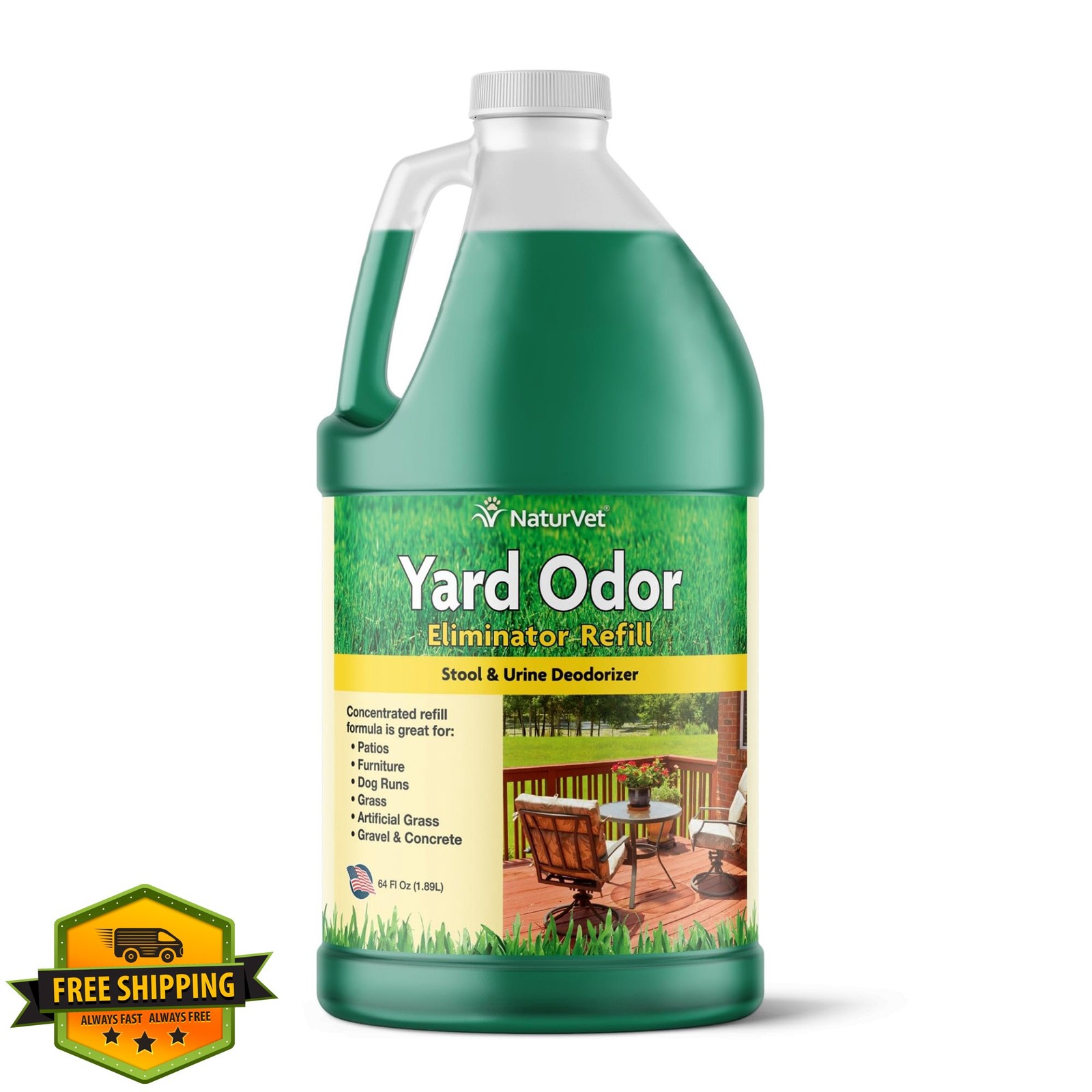 NaturVet Yard Odor Eliminator Stool Urine 64 oz Refill