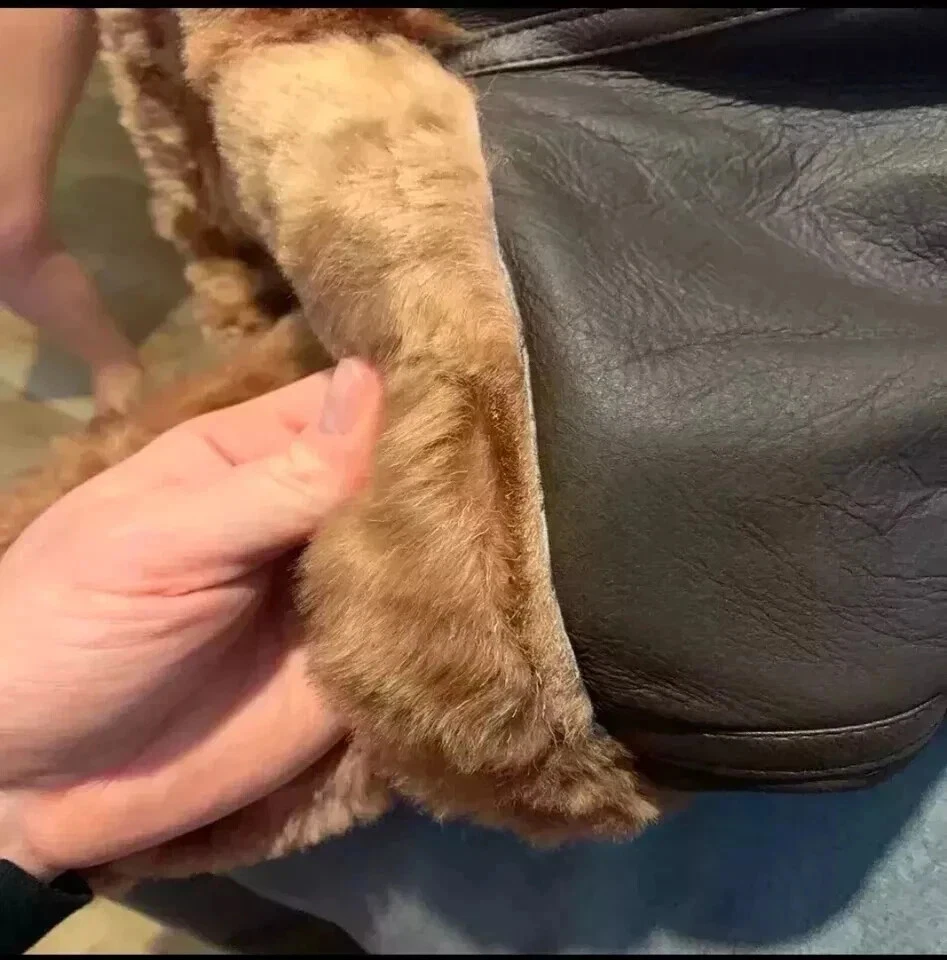 B3 RAF Aviator Bomber Jacket Men Real Shearling Leather Flying Irvin Fur Coat - Image 4 of 4