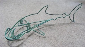 Abstract Art Metal Shark Outline About 22 Inches Long