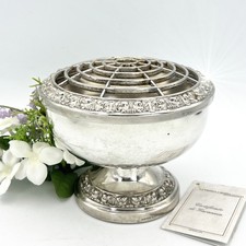 Vaso portafiori antico in argento sheffield silver plated ciotola fiori anni 40 