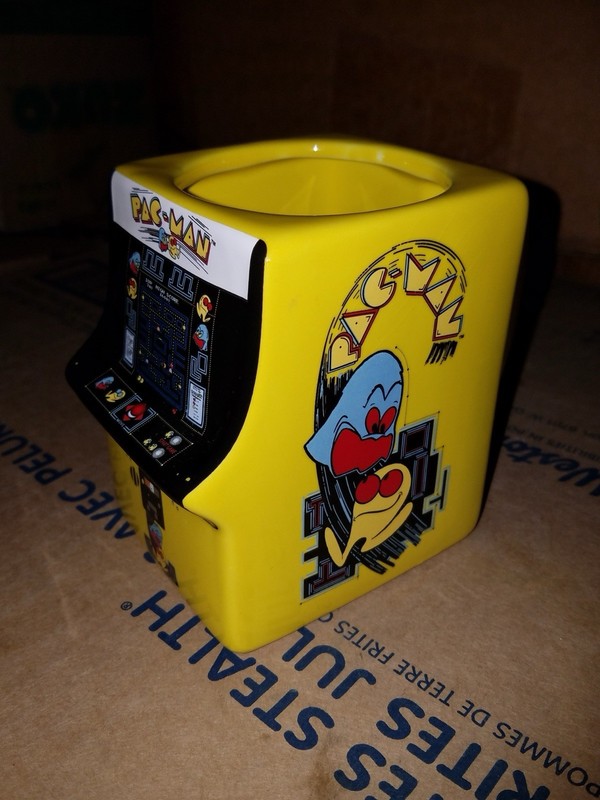 🆕 Pac-Man Video Arcade Game Shaped Mug Ceramic Coffee Drinking Cup Mug Yellow