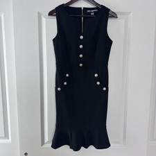 Karl Lagerfeld Paris Imitation Pearl Button Flounce Dress New Sz 2