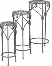 Fioriere da esterno set 3 pezzi in metallo Bianco ossidato Vivagarden