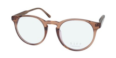 NEW DIFF SAWYER BLUE LIGHT LENS EYEGLASSES BROWN OVAL DBR 47-22-145 FULL-RIM