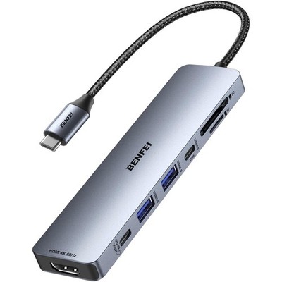 USB C Hub mit 4K HDMI, 100W Lade, USB 3.0, SD/TF Kartenleser für MacBook iPad