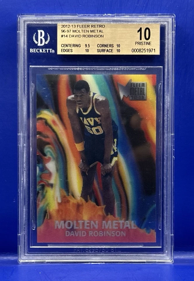 2012-13 Fleer Retro 96-97 Metal Fundido David Robinson #14 BGS 10 Espuelas Prístinas Foto 2 de 3