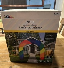 Way to Celebrate Pride Inflatable Rainbow Archway 10 ft Lights Up