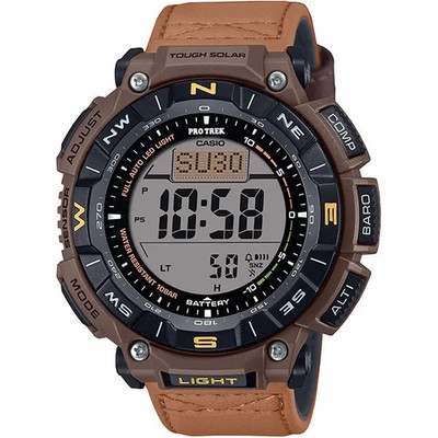 CASIO PRO TREK PRG-340L-5JF Climber Line Solar Triple Sensor Watch Leather/Resin