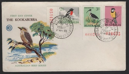 1964 Australian Native BIRDS Wren Ibis Whistler Plate Numb on WCS WESLEY FDC