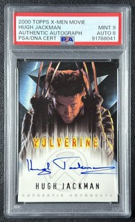 HUGH JACKMAN PSA 9 2000 TOPPS X MEN THE MOVIE #NNO ON CARD AUTOGRAPH AUTO
