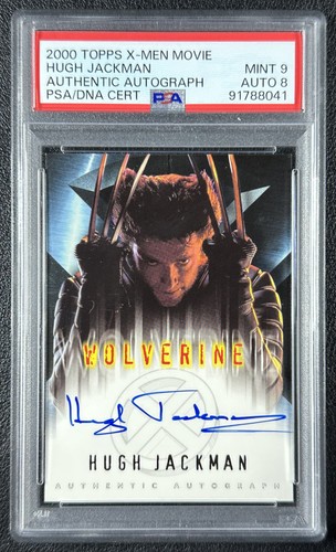 HUGH JACKMAN PSA 9 2000 TOPPS X-MEN THE MOVIE #NNO ON-CARD AUTOGRAPH AUTO