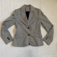 Mango Tailored Striped Two-Button Blazer Jacket