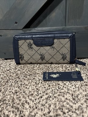 US Polo Association Wallet Navy And Tan