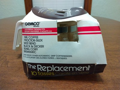 Vintage Gemco Replacement Carafe 10 Cup Glass Coffee Pot 1983 NIOP