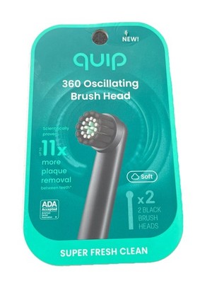 Quip 360 Oscillating Soft Black Brush Head x 2 - NEW SEALED