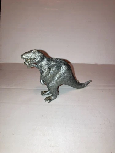 Vintage 1950s Marx Prehistoric Times Dinosaur Playset Metallic Silver T-Rex