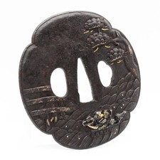 Spada antica giapponese ferro guerra Tsuba Genpei attacco samurai Katana Wakizashi