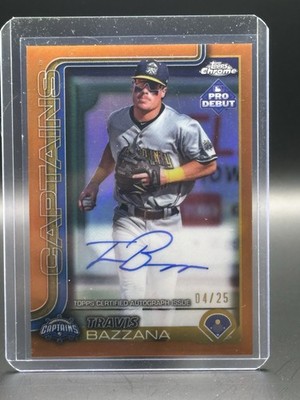 Travis Bazzana 2025 Pro Debut True Orange Chrome #'d/25 Auto
