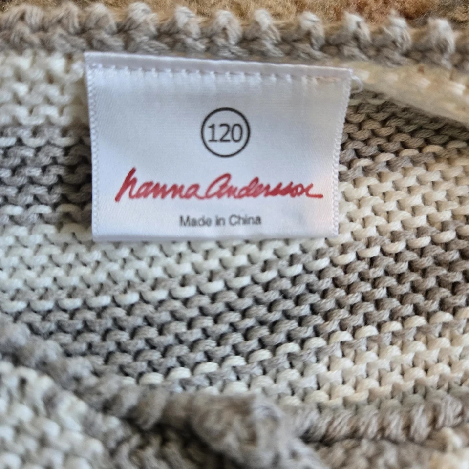 Hanna Anderson Sweater Girl Size 6 (120) Striped Color Blocm Knit Cotton EUC - Image 4 of 4