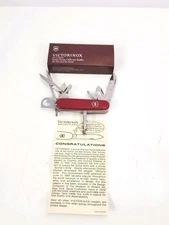 Victorinox Red Explorer Swiss Army Knife w/ Magnifying Glass 1985 W/Box