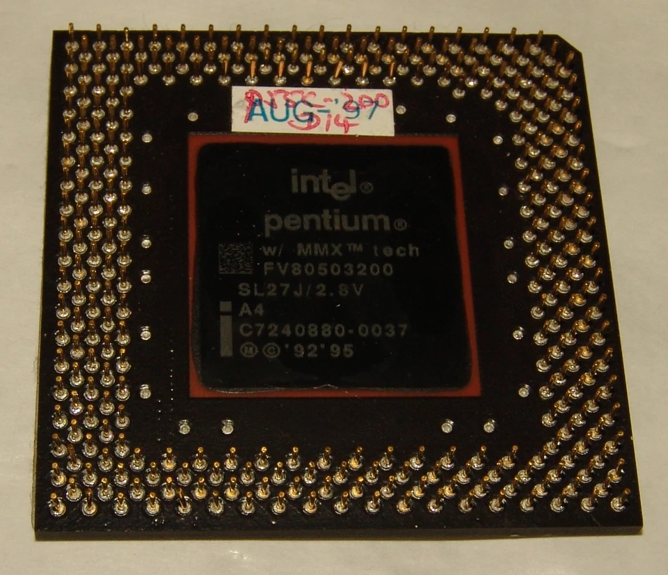 Intel Pentium P200 SL27J MMX 200 MHz Socket 5 / 7 CPU FV80503200 - Bild 3 von 4