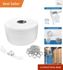 2400 lbs Break Strength 3/4" x 330' Poly Woven Cord Strapping  50 Wire Buckles