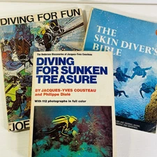 The Skin Diver's Bible LOT OF 3 w/ Diving for Sunken Treasure & Diving for Fun