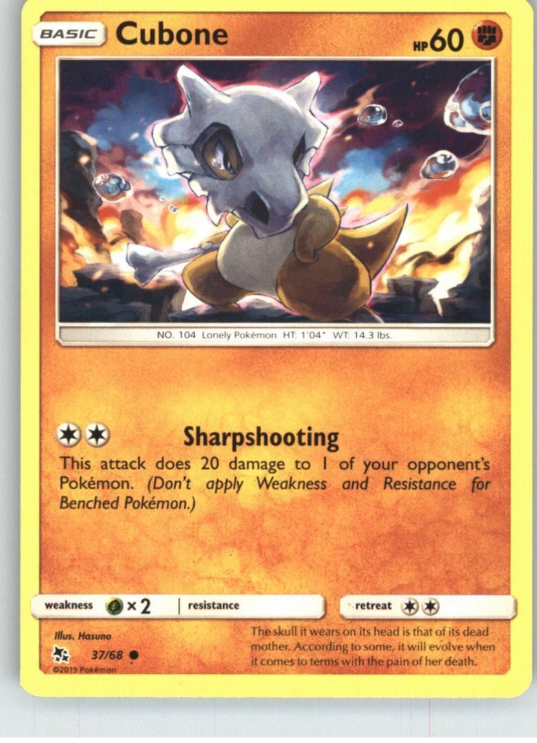 Cubone 37/68 Common Hidden Fates Pokemon Lightly Played