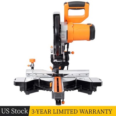 Single Bevel Sliding Miter Saw 10-In 48-Tooth Blade 2-Speed 15 Amp Motor Corded