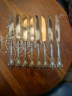Sterling Silver Handled Dinner Knife Lunt Delacourt 9 1/4 in 8 Piece Lot No Mono