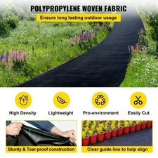 20 year 6x300 ft Heavy Duty PP Woven Weed Barrier Landscape Ground Cover 32Oz