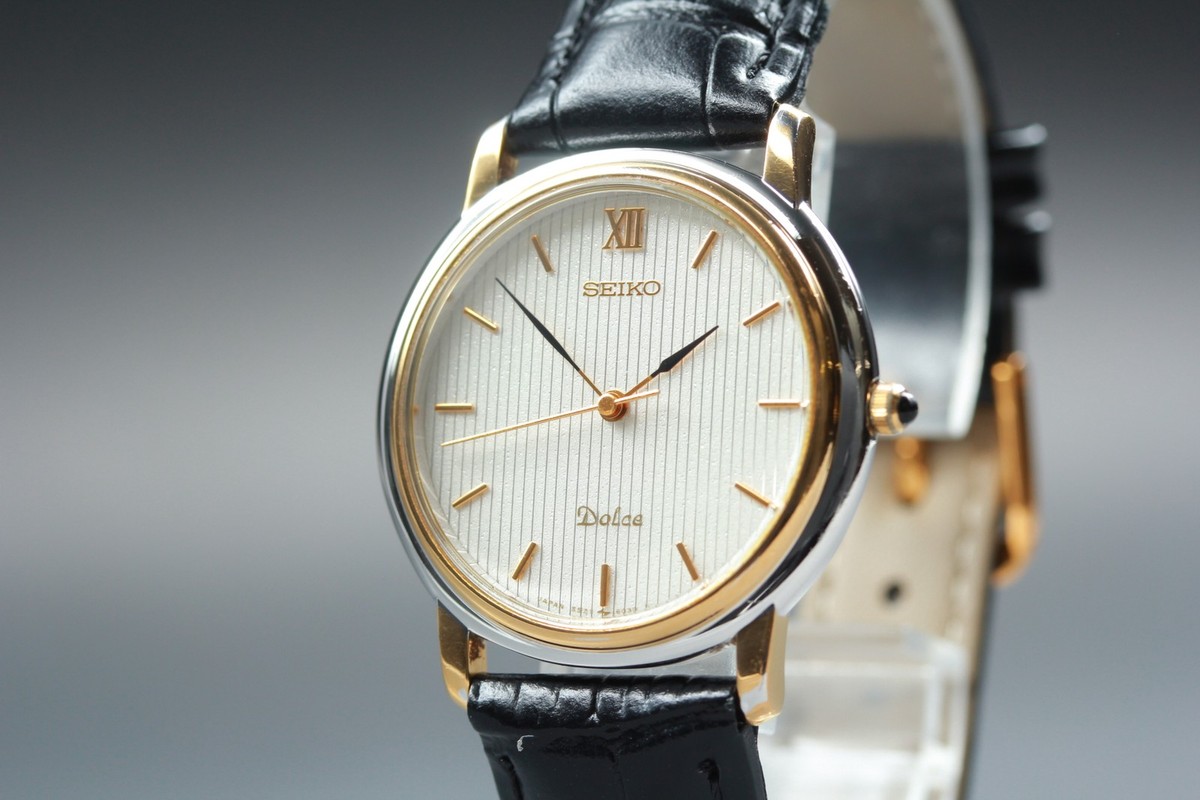 SEIKO　セイコードルチェ　5S21-6010 Seiko Dolce Quartz 5S21-6010 Sweep Second Working White dial Watch