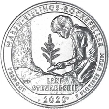 2020 S Quarter ATB Marsh-Billings National Park Choice BU CN-Clad See Pics E292