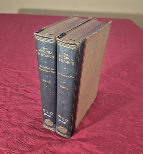 The Virginia Plutarch - Philip Bruce, 2 Volume HC Set,  1929 Univ of NC Press - Picture 1 of 9