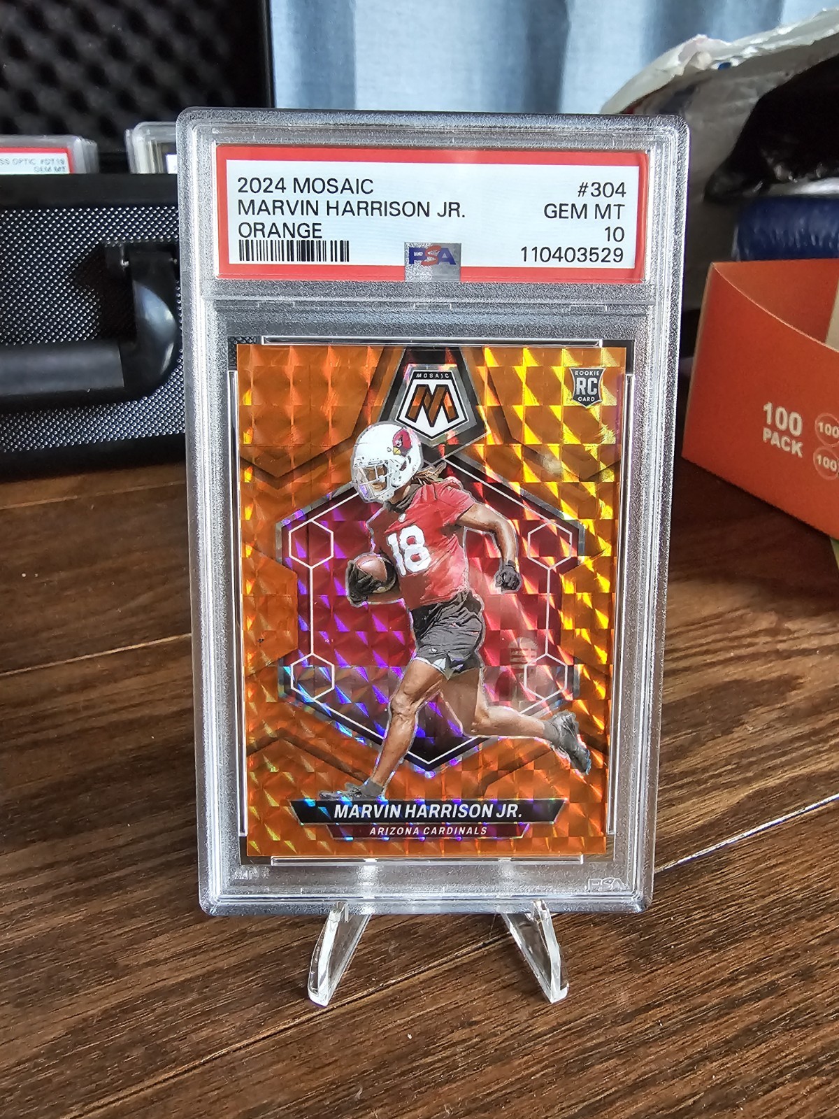 EL.50 2024 Panini Mosaic 304 Marvin Harrison Jr RC Orange Mosaic /199 PSA 10
