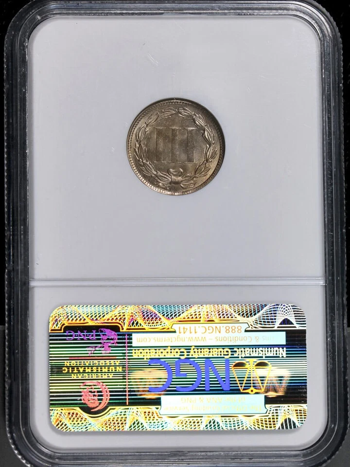 1874 Three (3) Cent Nickel NGC MS64 Great Eye Appeal Nice Strike - Image 4 of 4