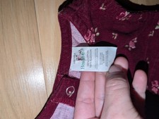 vintage Healthtex Girls' 24M Burgundy Floral Corduroy Jumpsuit 100 Cotton