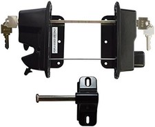 Lockable 2-Sided Black Zinc Metal Key Latch - Keyed Alike System