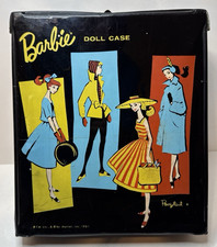 VINTAGE 1961 Barbie Ponytail Black Vinyl Doll Case Great Condition