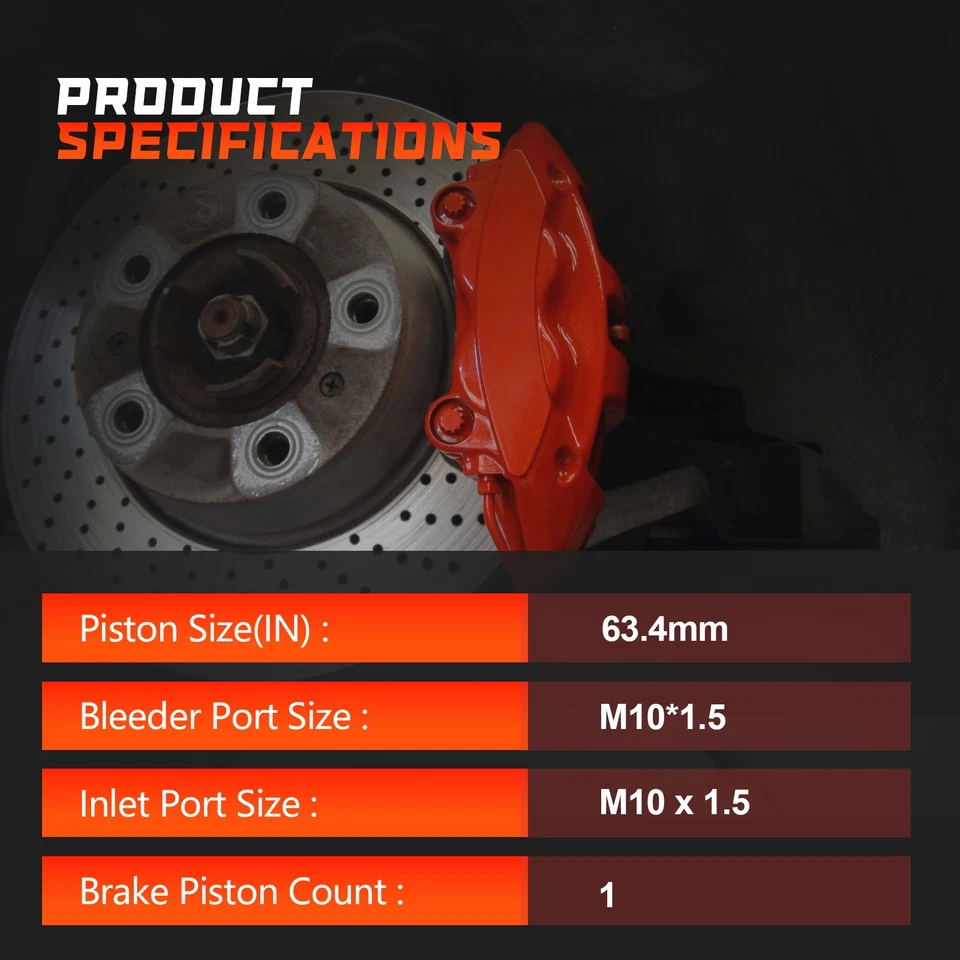 Brake Front Calipers Pair For 83-03 Chevy S10 Pickup 78-87 Pontiac Grand Prix - Image 2 of 4