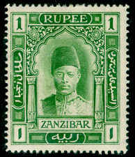 Zanzibar EDVII SG234, 1r yellow-green, LH MINT. Cat £50.