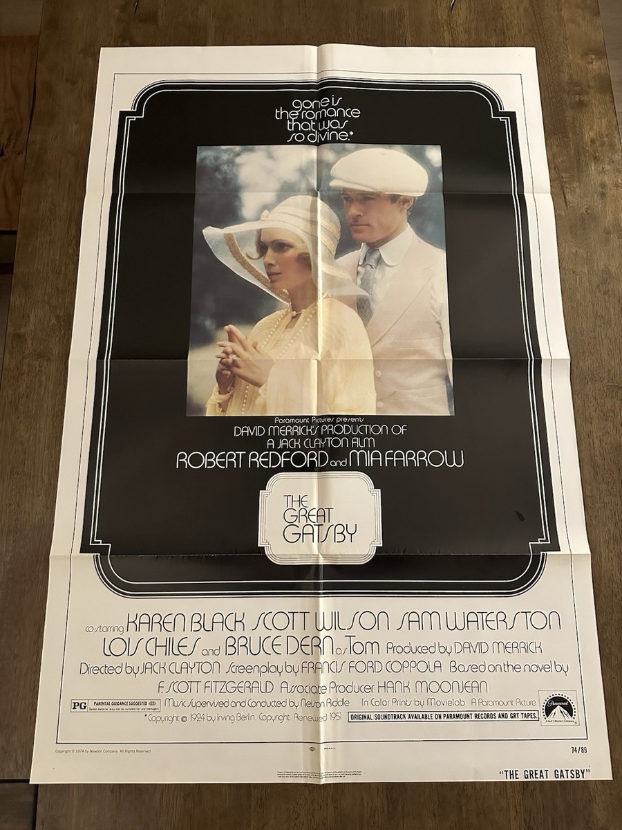 「華麗なるギャツビー」 1974年製USオリジナル版インサートサイズポスター Original 1974 THE GREAT GATSBY Movie Poster – One Sheet (27x41