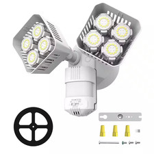 700 Watt Equivalent 7000 Lumen 180° White Motion Activated Dusk to Dawn Integrat