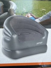 VANGO INFLATABLE CHAIR BLOW UP CAMPING FLOCKED FURNITURE OUTDOOR FESTIVAL GREY