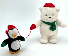 Dakin Norwood and Tux Plush Polar Bear with Penguin Friend 1995 Vintage