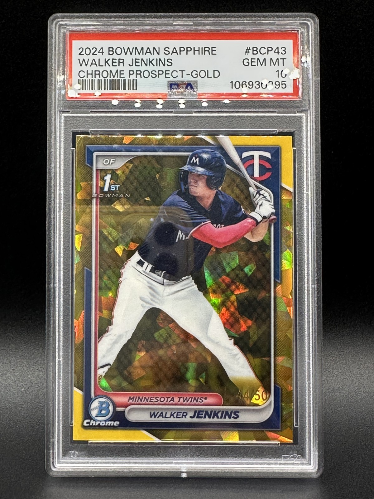 2024 Bowman Sapphire Edition - Chrome Prospects Walker Jenkins #BCP-43 Gold /50